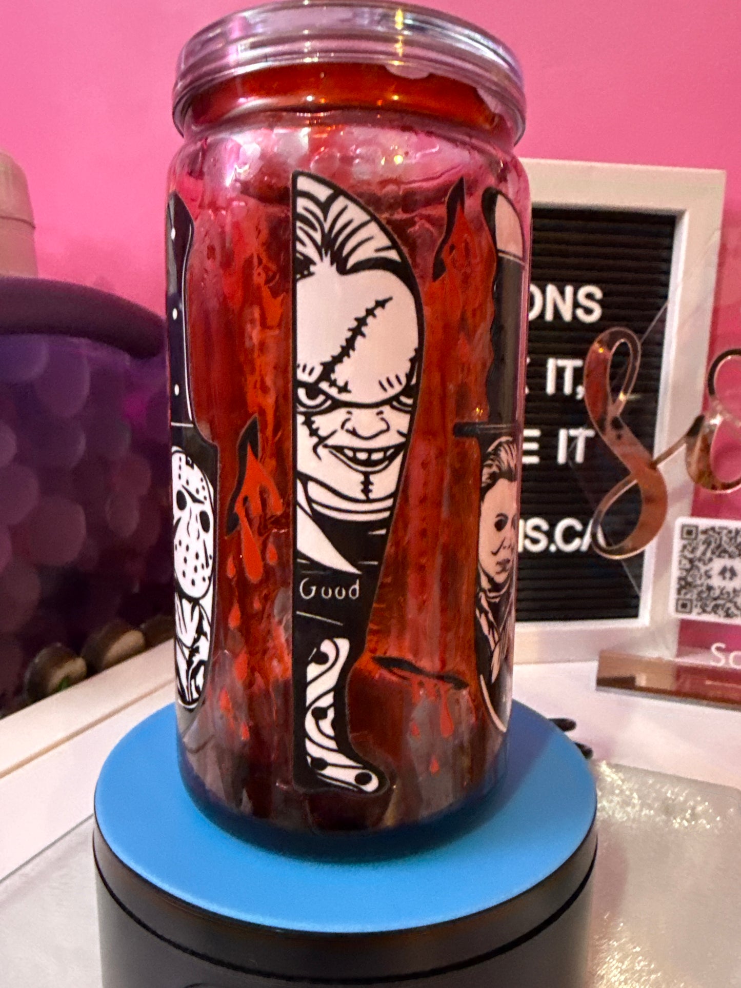 Blood drip 16oz ACRYLIC SNOWGLOBE Premade