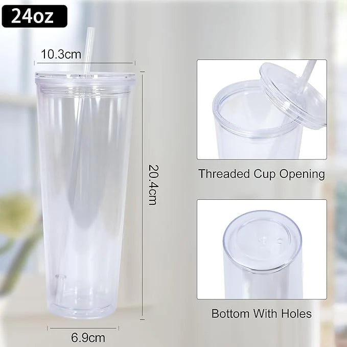 24oz ACRYLIC SNOWGLOBE TUMBLER **CUP DECAL SOLD SEPERATLEY**