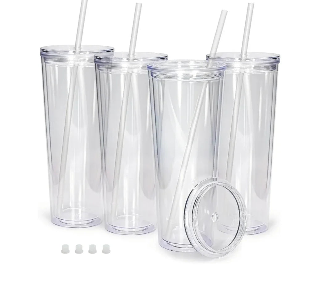 24oz ACRYLIC SNOWGLOBE TUMBLER **CUP DECAL SOLD SEPERATLEY**