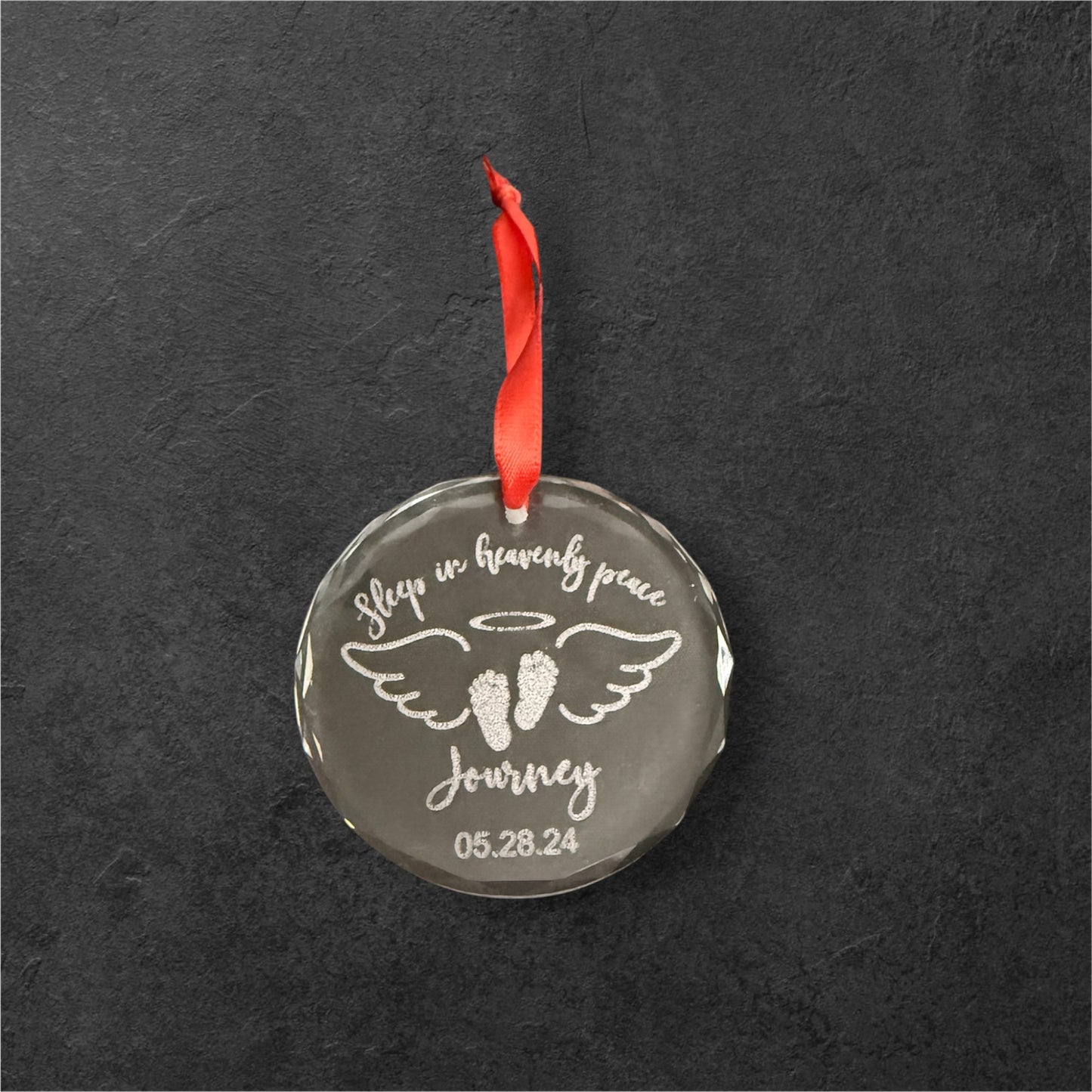 Personalized Miscarriage Memorial Ornament | Baby Loss Crystal Keepsake |Sleep In Heavenly Peace